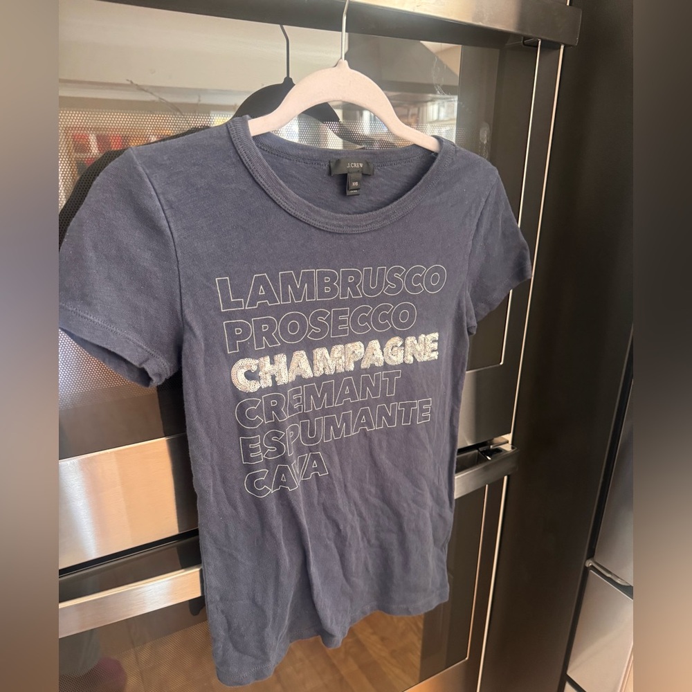 J. Crew Champagne & Other Sparkling Wines Graphic Tee With Sequin Detail